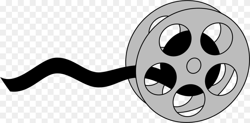 2259x1117 Movie Theater Clipart Black And White Theater Clipart, Reel, Wheel, Machine, Vehicle Sticker PNG