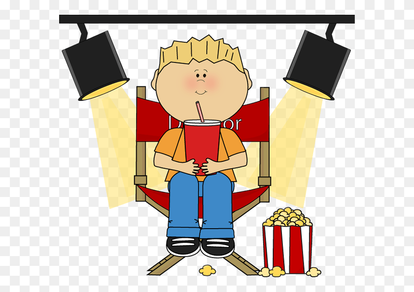 600x533 Movies Clipart Movie Director Spotlight Clipart, Popcorn, Food HD PNG Download