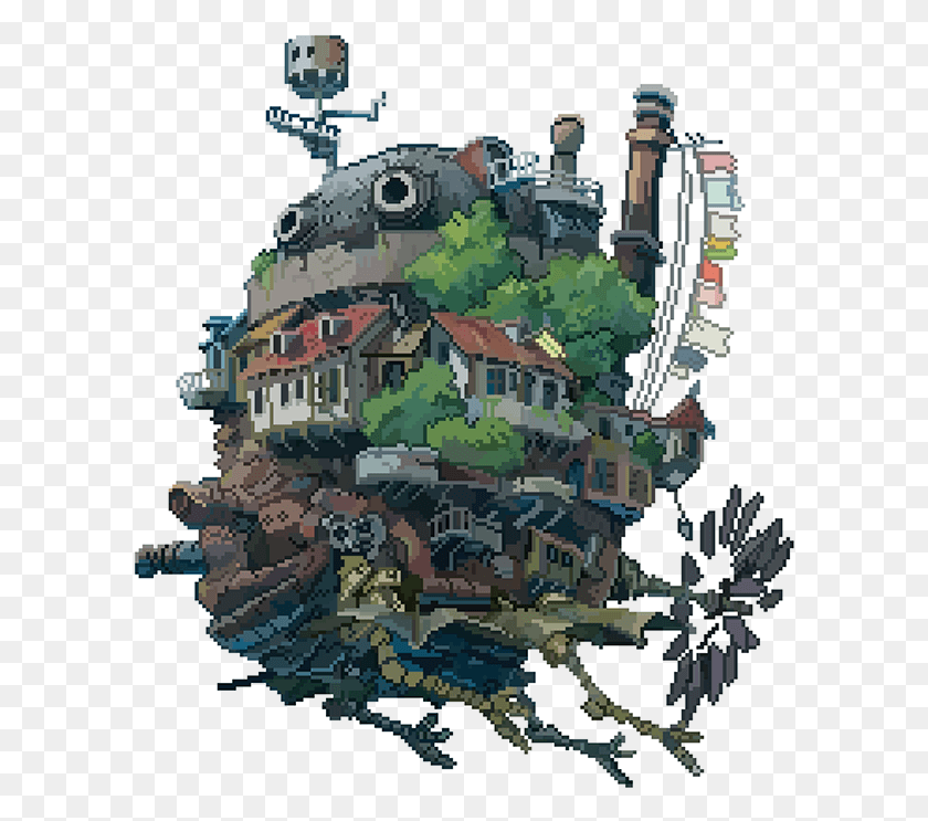 599x683 Moving Castle, Graphics, Urban HD PNG Download
