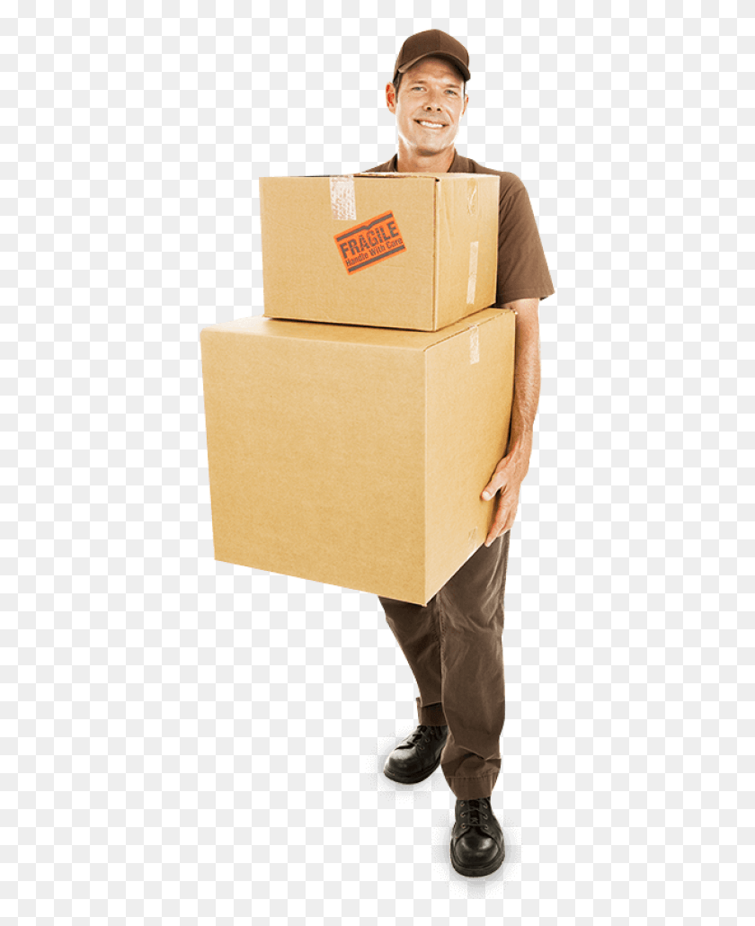 400x970 Moving Company, Package Delivery, Person, Carton HD PNG Download
