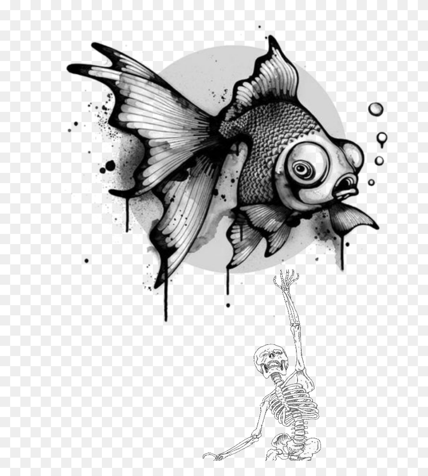 694x876 Mq Fish Grey Skelleton Dead Nanami Cowdroy Fantasy, Person, Human, Animal HD PNG Download