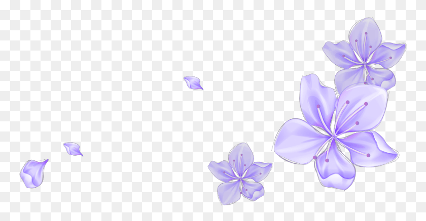 766x377 Mq Flowers Flower Purple Floating Falling Artificial Flower, Plant, Blossom, Petal HD PNG Download