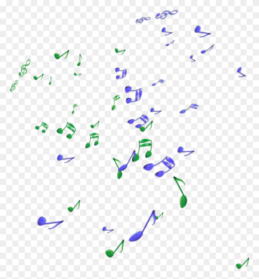 798x865 Mq Green Blue Musicnotes Music Notes Note Floating Art, Paper, Confetti HD PNG Download