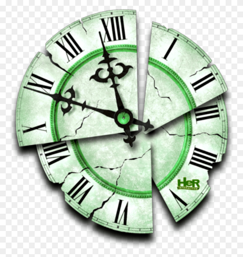 887x944 Mq Green Clocks Time Clock Broken Broken Clock Tattoo Designs, Analog Clock, Wall Clock, Clock Tower HD PNG Download