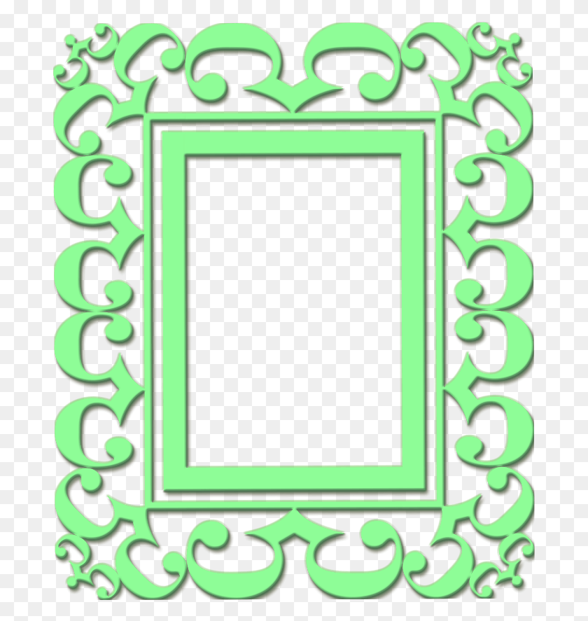 689x827 Mq Green Frame Frames Border Borders Picture Frame, Label, Text, Word HD PNG Download