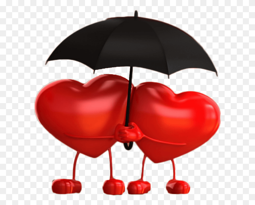 619x616 Mq Heart Hearts Red Umbrella Emoji Two Heart With Umbrella, Lamp, Canopy HD PNG Download