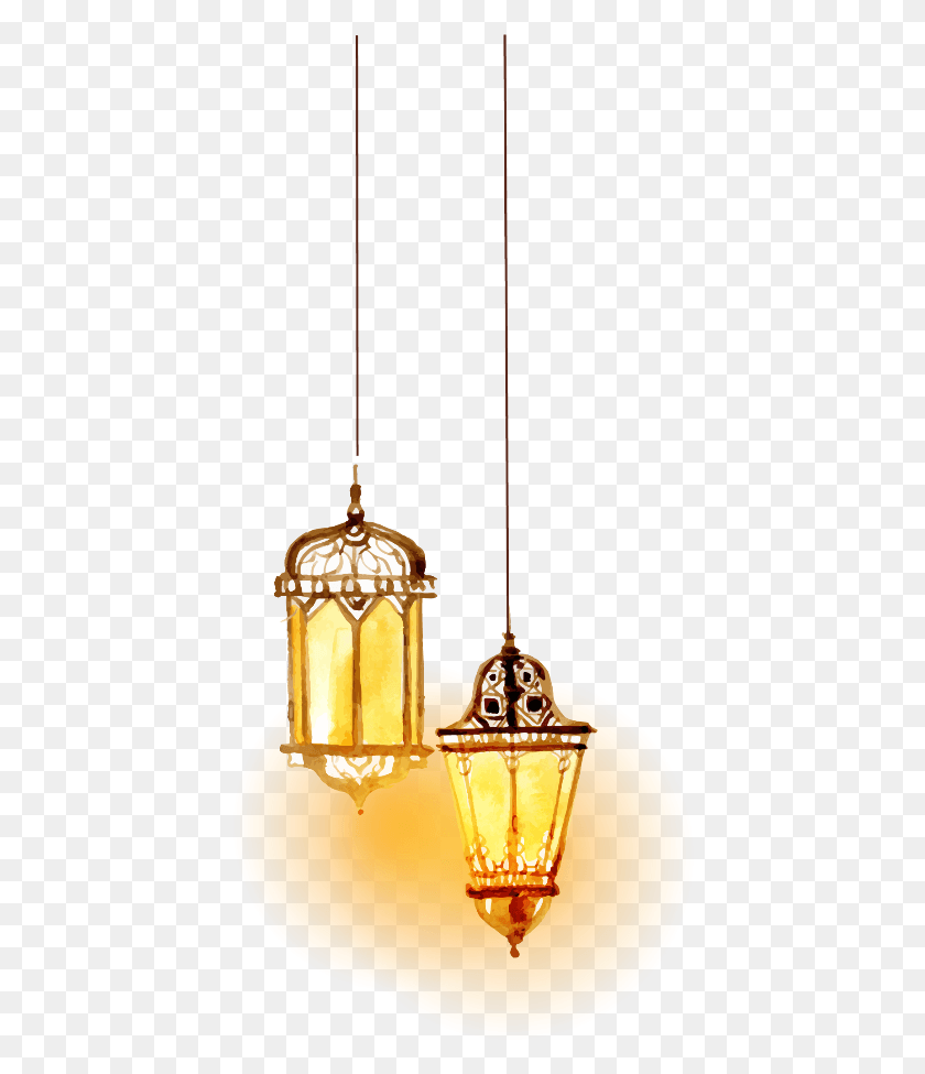 422x915 Mq Light Lights Hanging Lamps Yellow Transparent Islamic, Lamp, Lampshade, Light Fixture HD PNG Download
