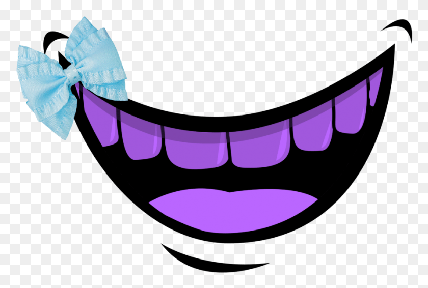 891x579 Mq Mouth Purple Bow Ribbon Bows Boca Dibujo, Teeth, Lip, Sunglasses Descargar Hd Png