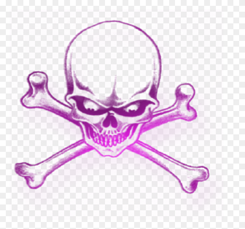 841x781 Mq Pink Neon Skull Skulls Bones Ouled Haffouz, Purple HD PNG Download