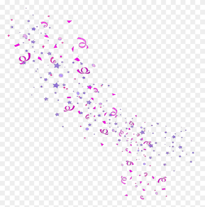 999x1009 Mq Purple Pink Stars Confetti Floating Illustration, Paper, Christmas Tree, Tree Descargar Hd Png