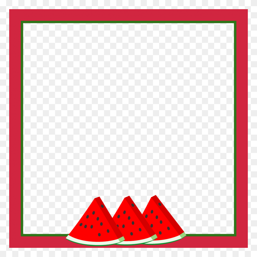 1024x1024 Mq Red Watermelon Melon Frame Frames Border, Blackboard, Plant, Text HD PNG Download