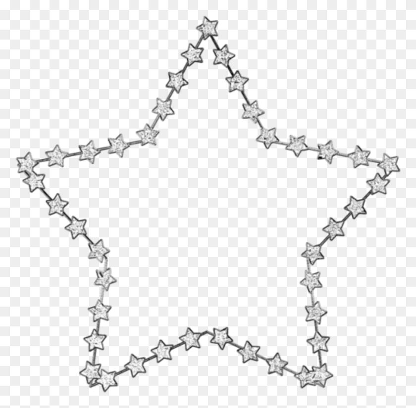 905x888 Mq Silver Star Stars Frame Frames Border Borders Black And White, Symbol, Star Symbol HD PNG Download