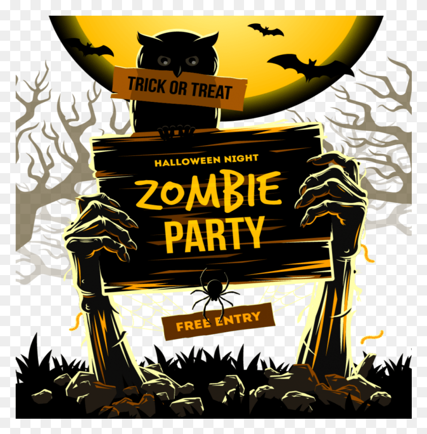 1009x1025 Descargar Pngmq Zombie Zombies Hands Moon Halloween Creativo Fiesta De Halloween Anuncios, Cartel, Anuncio, Flyer Hd Png