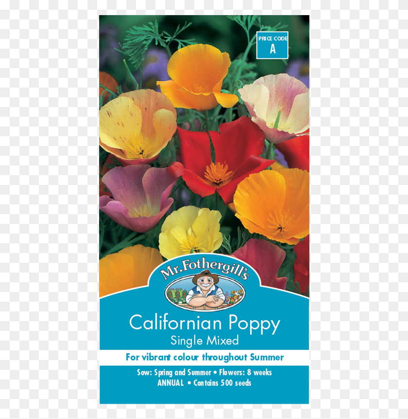 434x801 Mr Fothergill39S Seed Poppy Californian Single Californian Poppy Single Mixed, Planta, Flor, Flor Hd Png