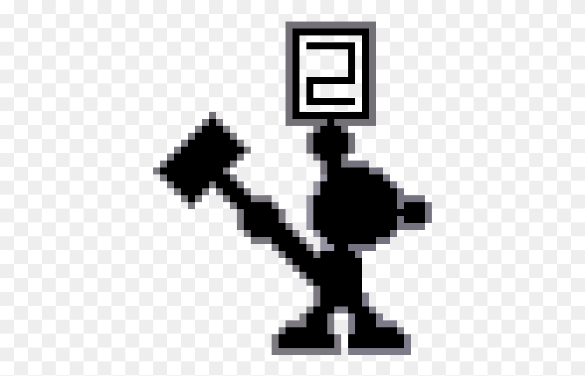 401x481 Descargar Png Mr Game And Watch Mr Game Y Reloj Pixel Art, Texto, Símbolo, Electrónica Hd Png
