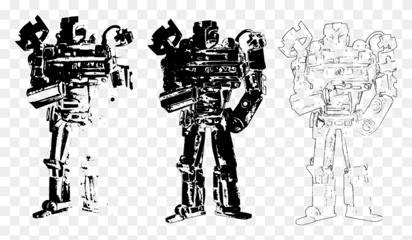 900x495 Mr Robot Vector By Regino El Rojo Vector Robot Black And White, Gray, World Of Warcraft HD PNG Download