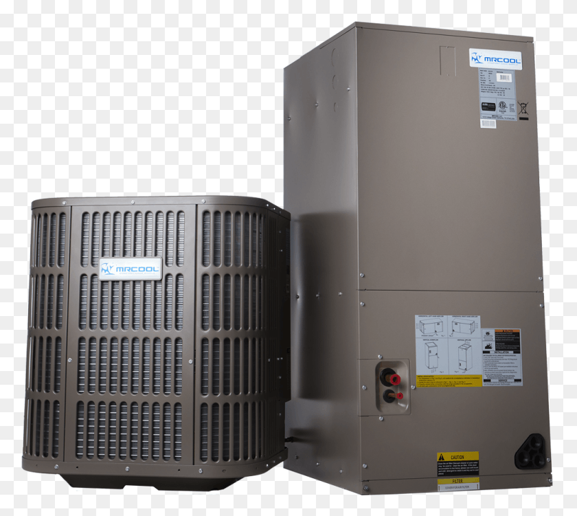 999x886 Mrcool 14 Seer R410a Central Heating And Air Conditioning Central Heat Unit, Computer, Electronics, Server HD PNG Download