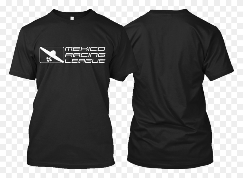 840x600 Mrl White Logo Shirt Mexico Racing League Gildan Black T Shirt Front Back, Clothing, Apparel, Sleeve HD PNG Download