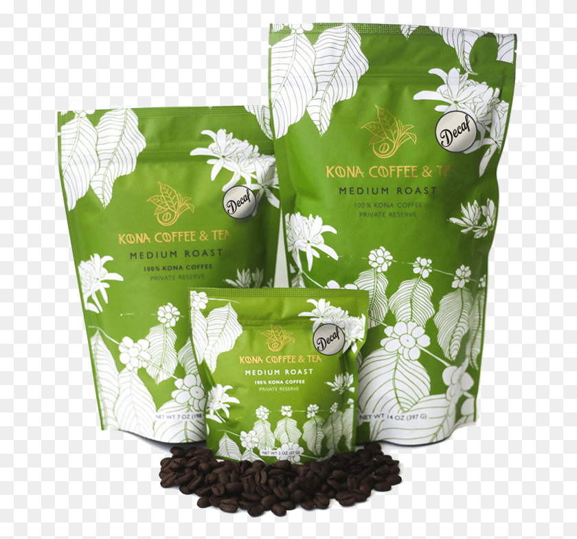 696x724 Mroast Decaf Kona Coffee With Sticker No Bckgrnd Coffee, Plant, Paper, Towel HD PNG Download