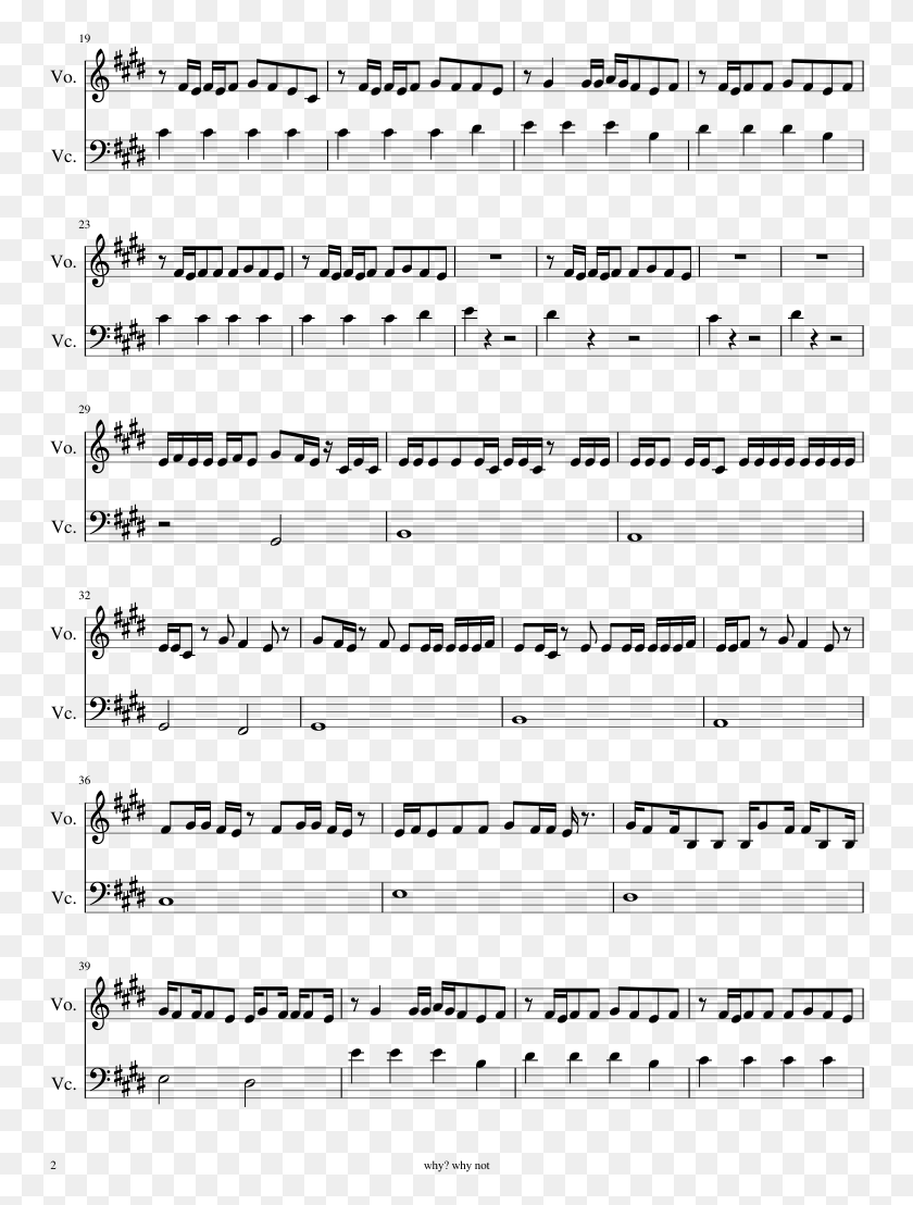 750x1048 Mrs Potato Head Cello Vocal Sheet Music For Voice Cello Partitura Bad David Guetta, Gray, World Of Warcraft HD PNG Download
