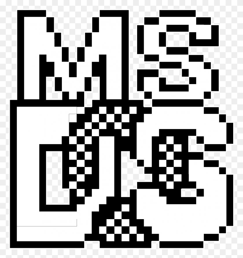 1769x1883 Ms Dos Prompt Logo Черно-Белый Ms Dos, Графика, Трафарет Hd Png Скачать