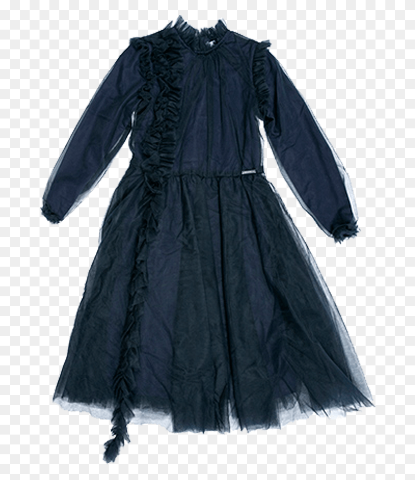 680x912 Msgm Kids Ruffled Tulle Dress Overcoat, Clothing, Apparel, Sleeve HD PNG Download