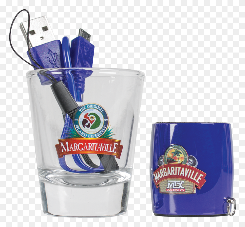 788x726 Mtx Margaritaville Audio Bluetooth Sound Shot Speaker Pint Glass, Cup, Logo, Symbol HD PNG Download