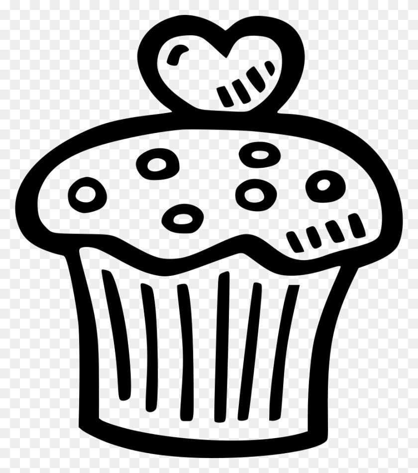 858x980 Muffins Black And White, Cupcake, Cream, Cake HD PNG Download