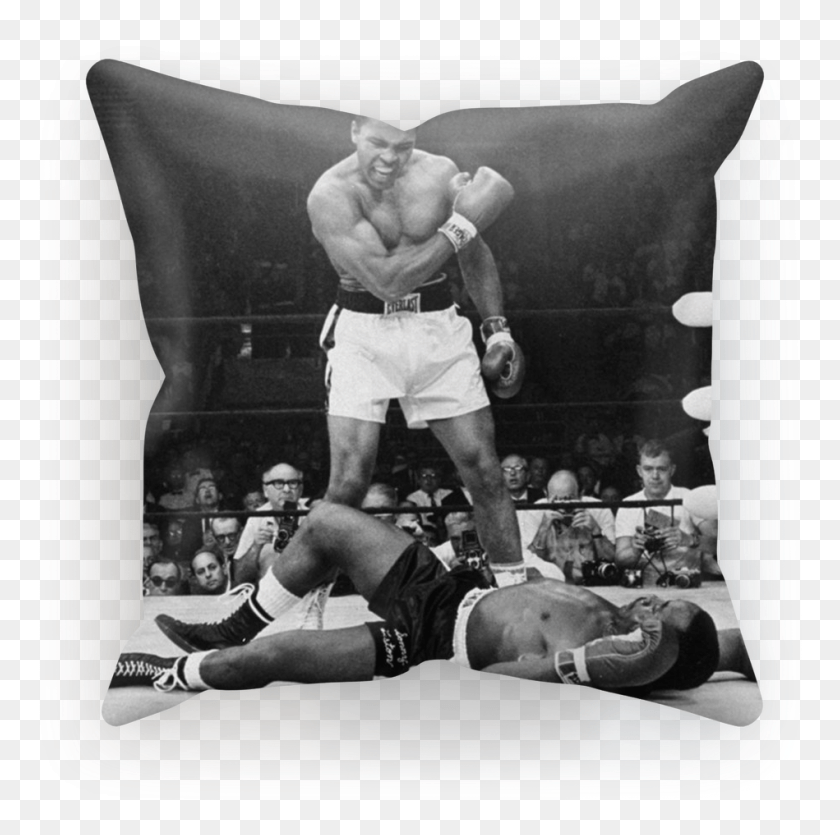 949x944 Muhammad Ali Knocks Out Sonny Liston Sublimation Cushion Cushion, Person, Human, Shorts HD PNG Download