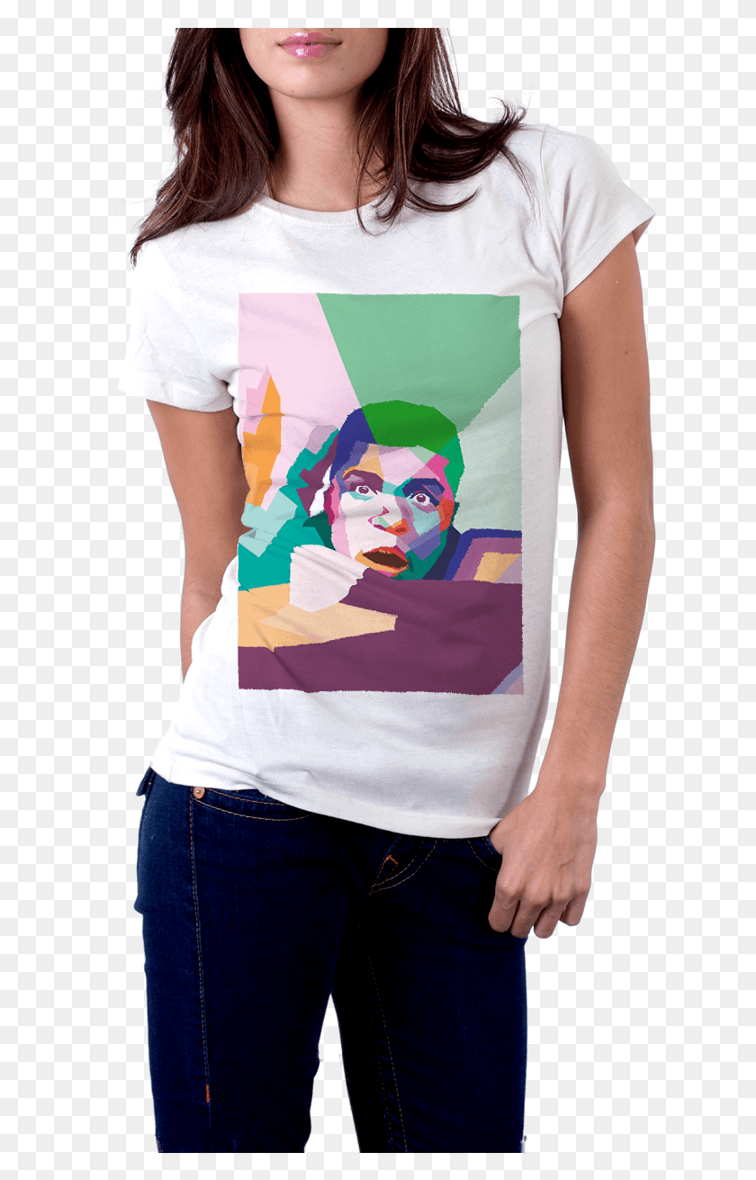 628x1251 Muhammad Ali Pop Art Ladies T Shirt T Shirt, Clothing, Apparel, Person HD PNG Download