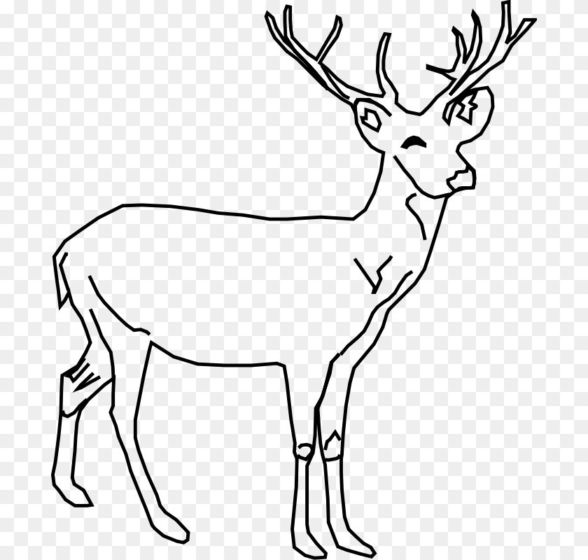 Mule Deer Clip Art, Gray PNG