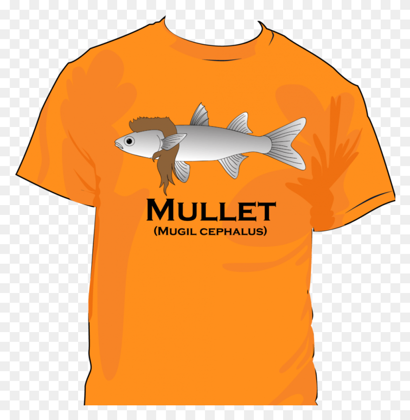 973x999 Mullet Fish Wearing A Mullet Shirt, Clothing, Apparel, T-shirt HD PNG Download