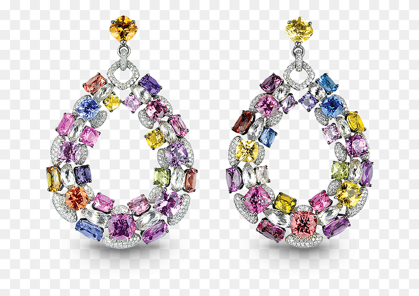 658x534 Multi Color Sapphire Earrings Colour Sapphire Diamond Earrings, Accessories, Accessory, Jewelry HD PNG Download