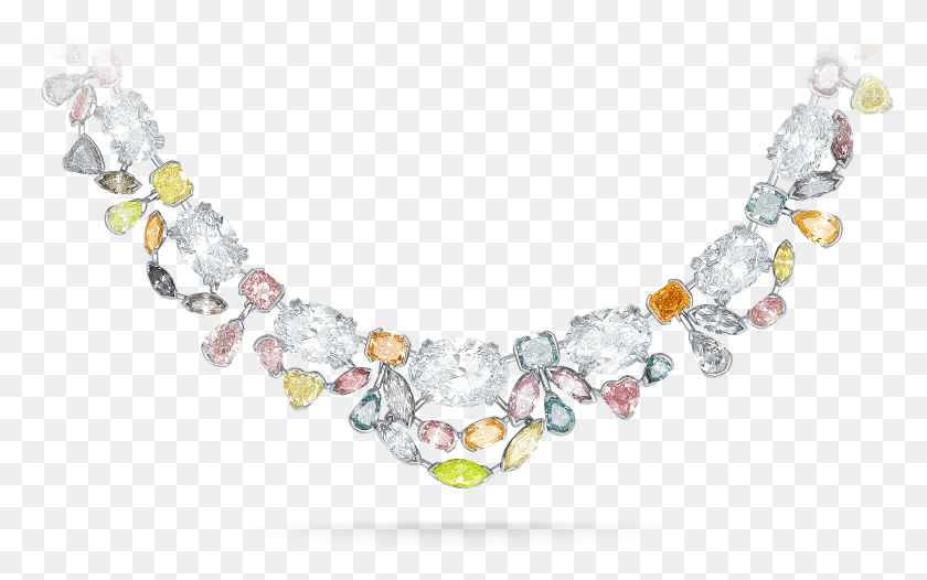 2608x1561 Multi Coloured Diamond Necklace Necklace, Jewelry, Accessories, Accessory HD PNG Download