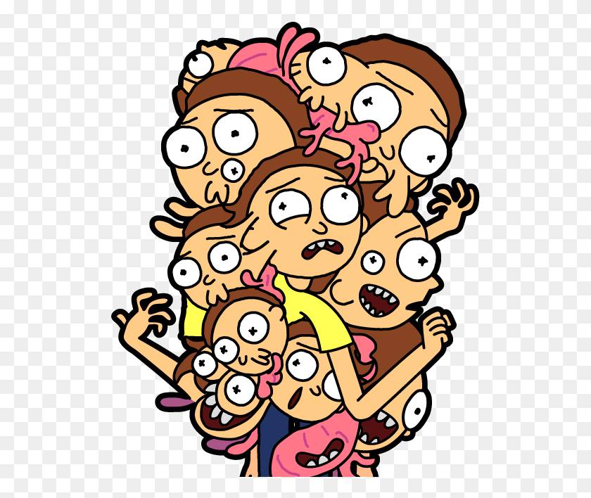 525x648 Multi Head Morty, Graphics, Doodle HD PNG Download