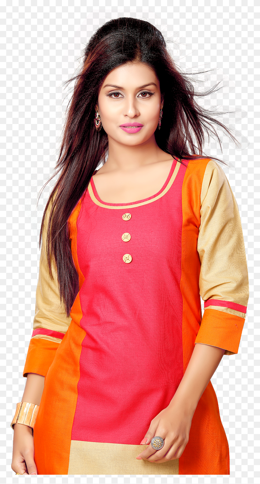 776x1501 Multicoloured Cotton Straight Kurti Photo Shoot, Clothing, Apparel, Sleeve HD PNG Download