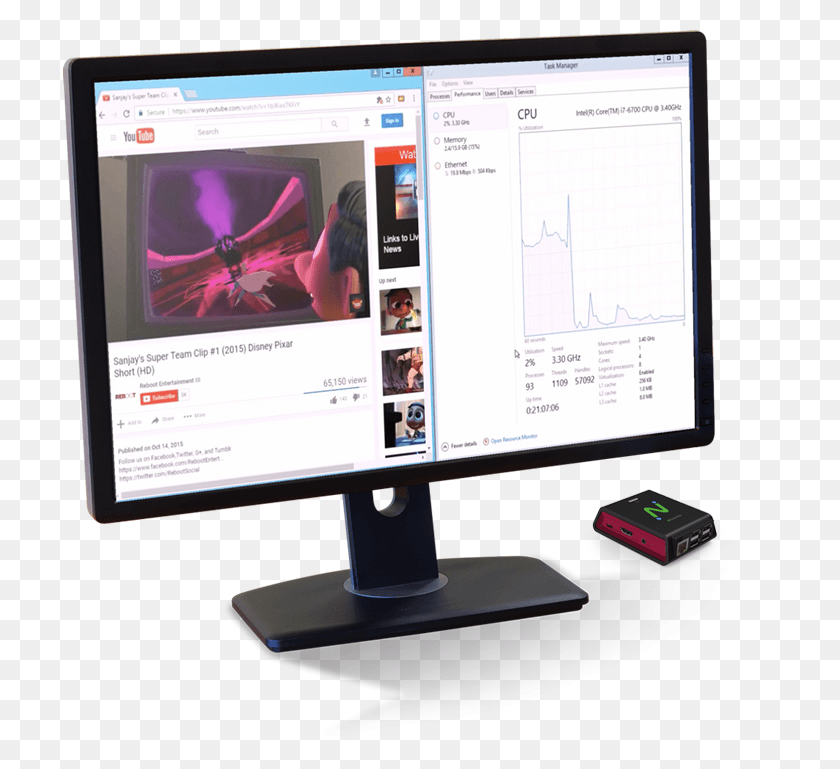 713x709 Multimedia Enhancement Through Ncomputing Vcast Streaming Ncomputing, Monitor, Screen, Electronics HD PNG Download