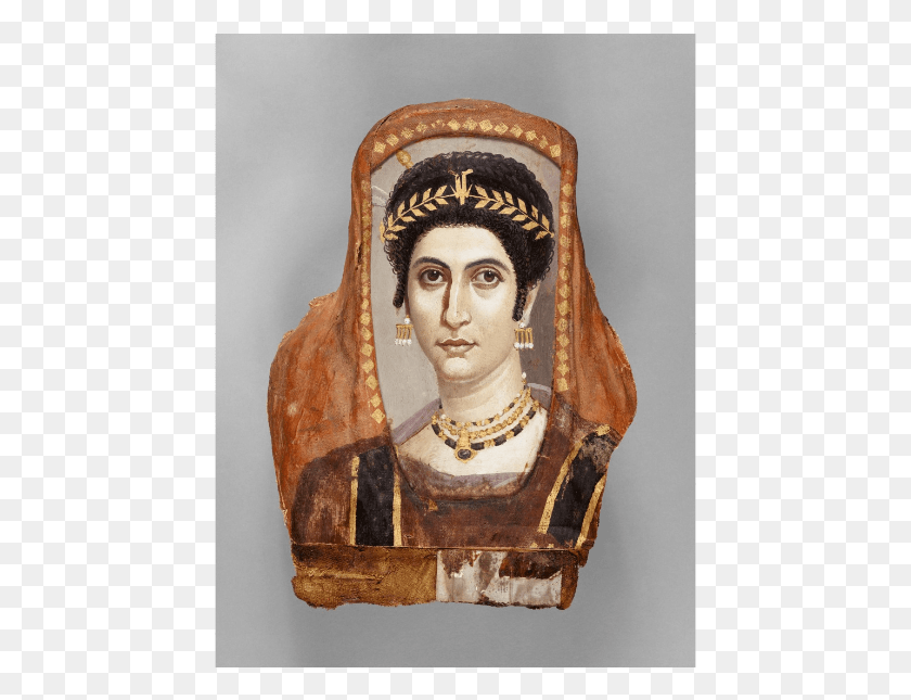445x585 Mummy Portrait Of Isidora Roman Egyptian Mummy, Necklace, Jewelry, Accessories HD PNG Download