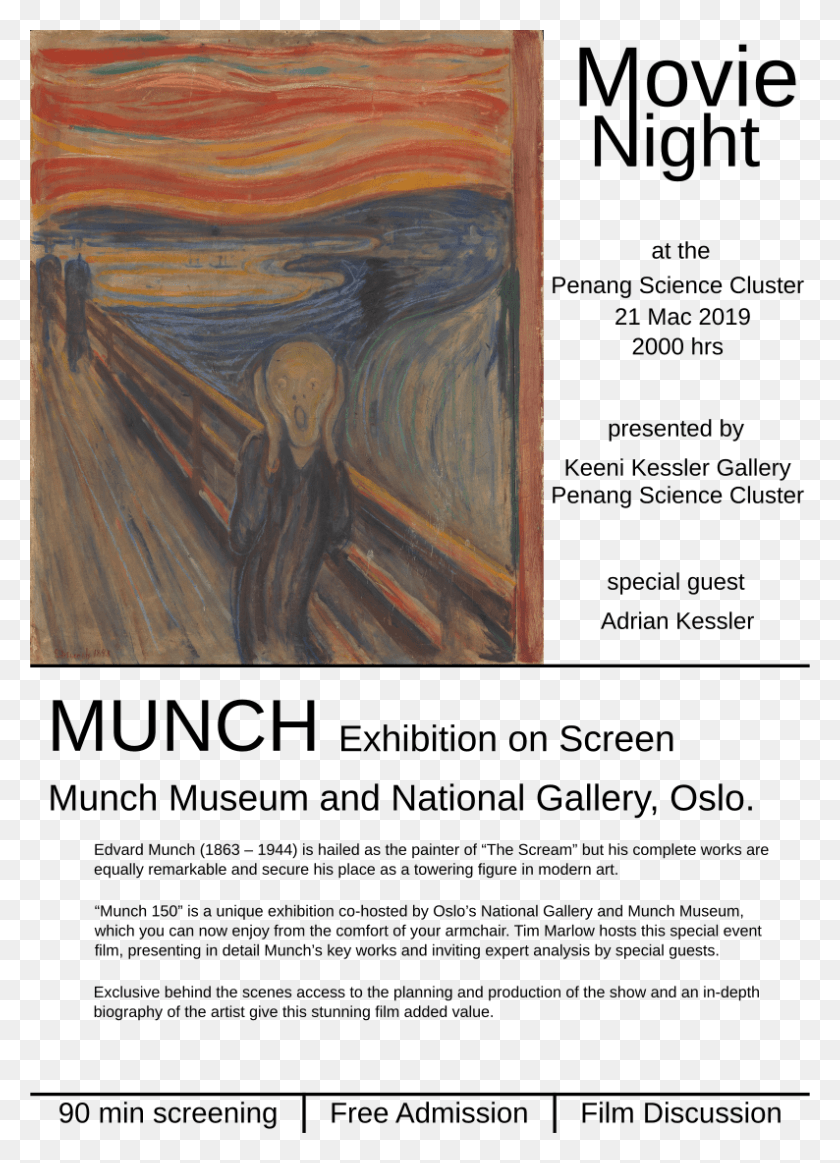 794x1123 Munch Movie Night Colorful Paintings From Art History, Poster, Advertisement HD PNG Download