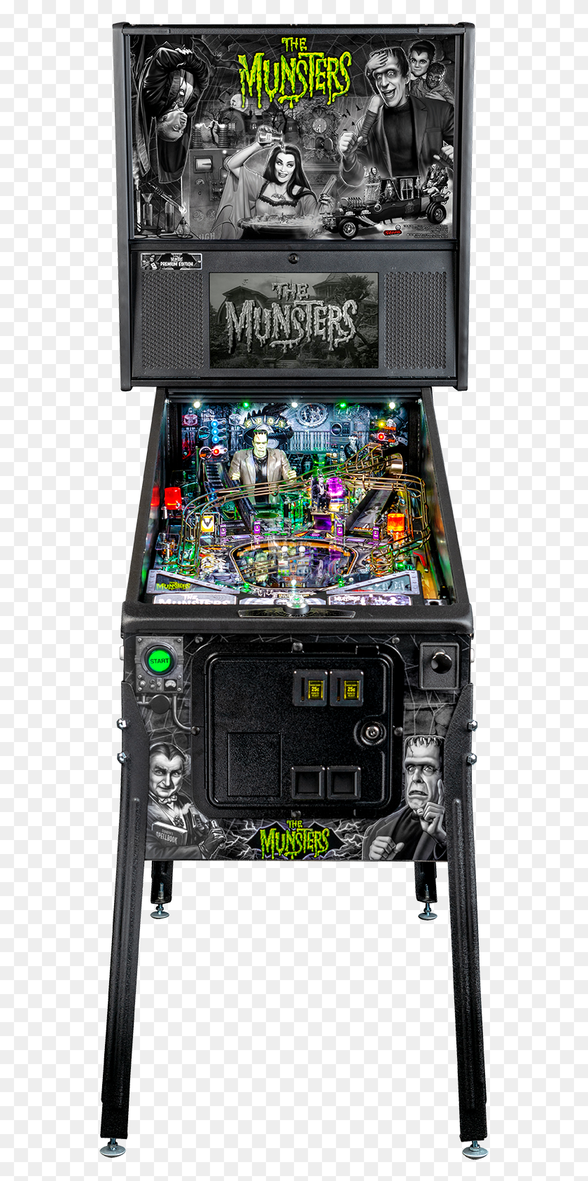 557x1627 Munsters Pinball Premium Cabinet Ff Munsters Premium, Person, Human, Arcade Game Machine HD PNG Download