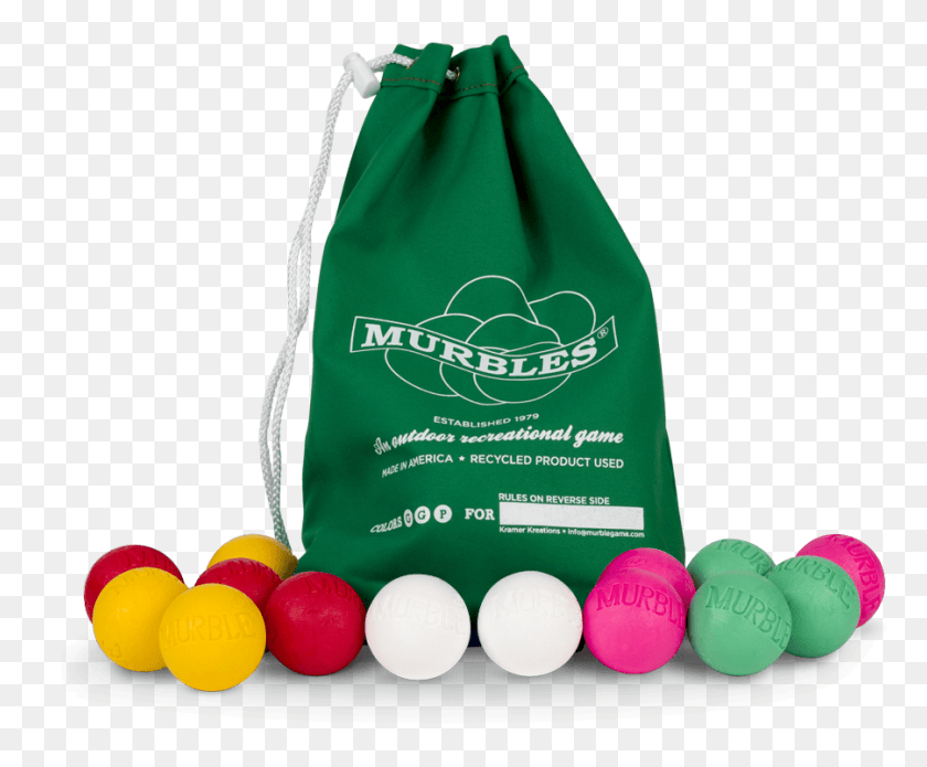 901x734 Murbles 4 Player 14 Ball Medium Tournament Set Green Bocce, Bag, Sack HD PNG Download