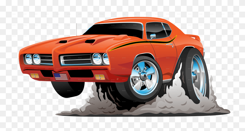 6209x3110 Muscle Car Muscle Car Cartoon, Sports Car, Car, Vehicle HD PNG Download