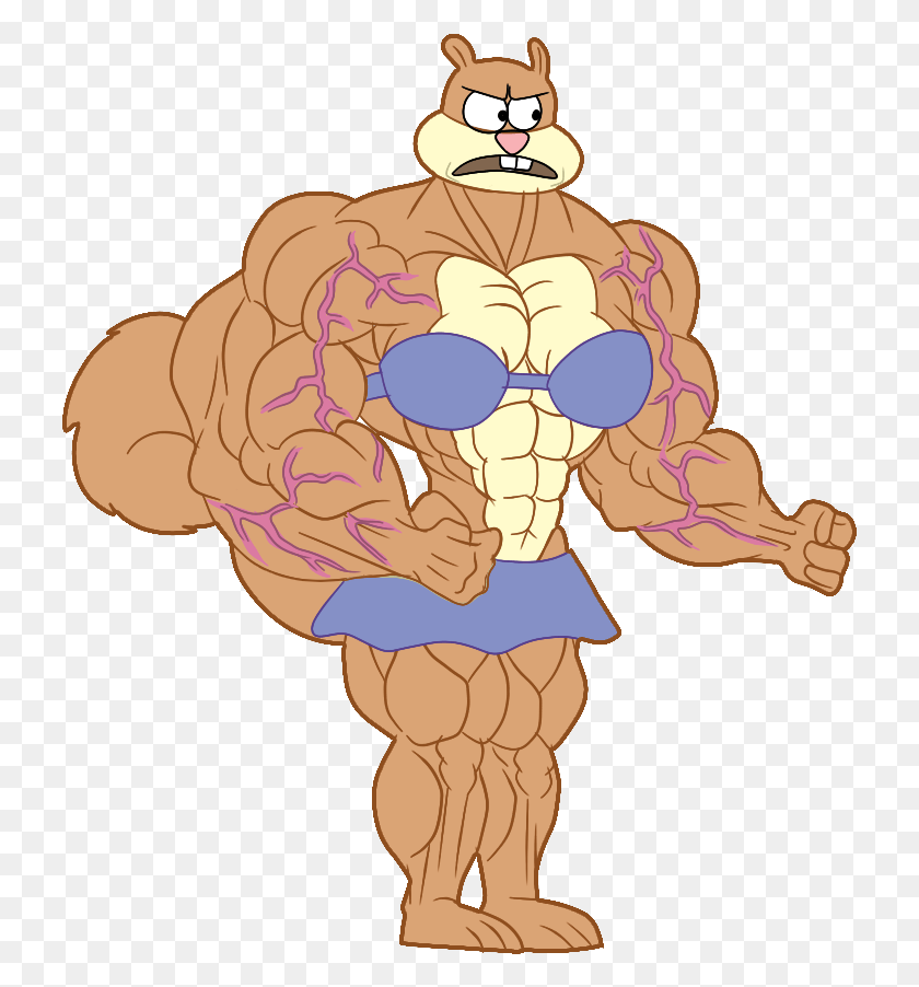 726x842 Muscle Sandy Color By Spongebob Muscle Sandy, Costume, Face HD PNG Download