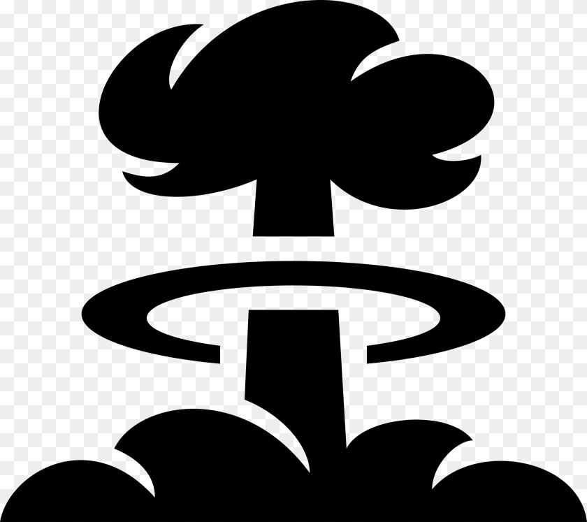 Mushroom Cloud Clipart, Gray PNG