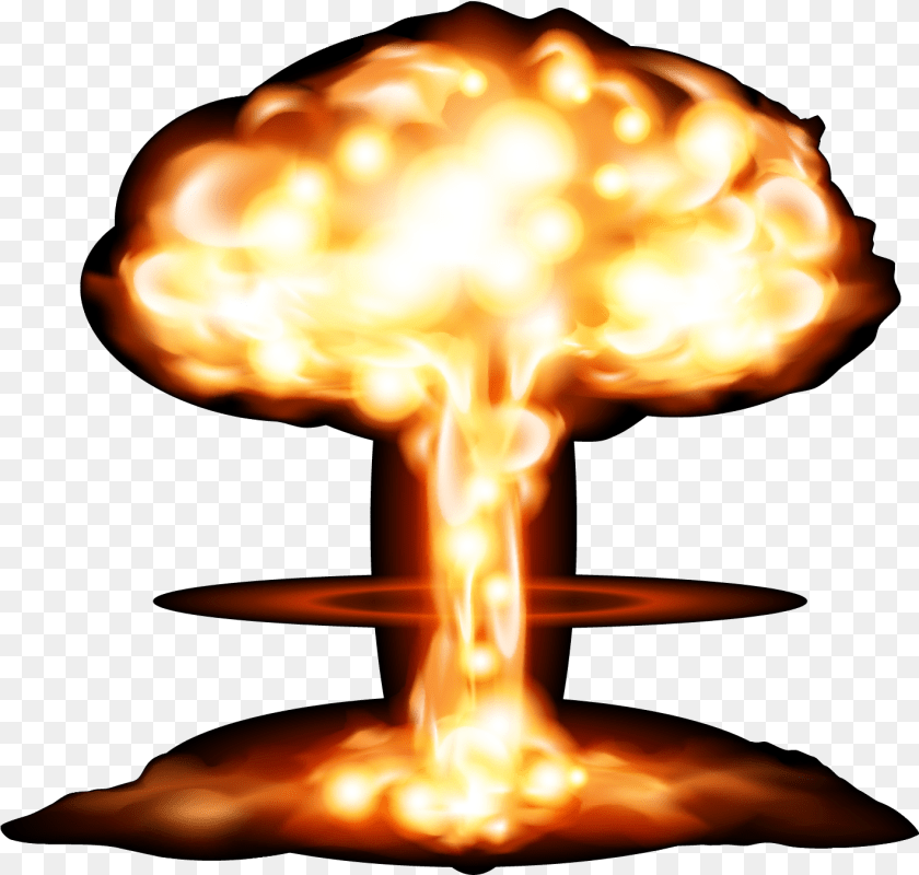 1418x1351 Mushroom Cloud Explosion, Nuclear, Fire, Chandelier, Lamp Sticker PNG
