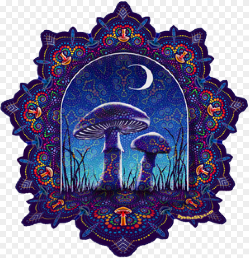 964x1001 Mushroom Mandala, Pattern, Purple, Art, Accessories Transparent PNG