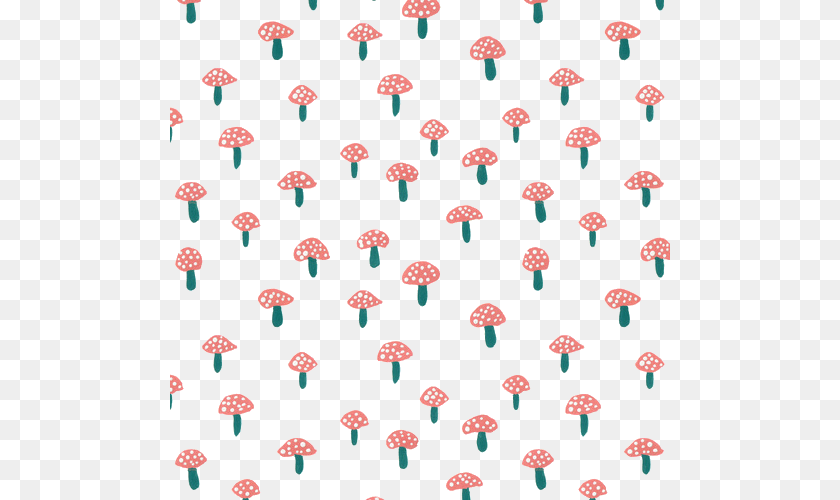 500x500 Mushroom Wallpaper Pattern Art Cute Pattern Surface White Gray And Pink Custom Wallpaper By Mayabeeillustrations, Fungus, Plant, Polka Dot Clipart PNG