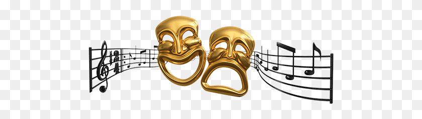 489x178 Music Multicolor Musicnotes Musical Gold Theater Mask, Bronze, Gate HD PNG Download