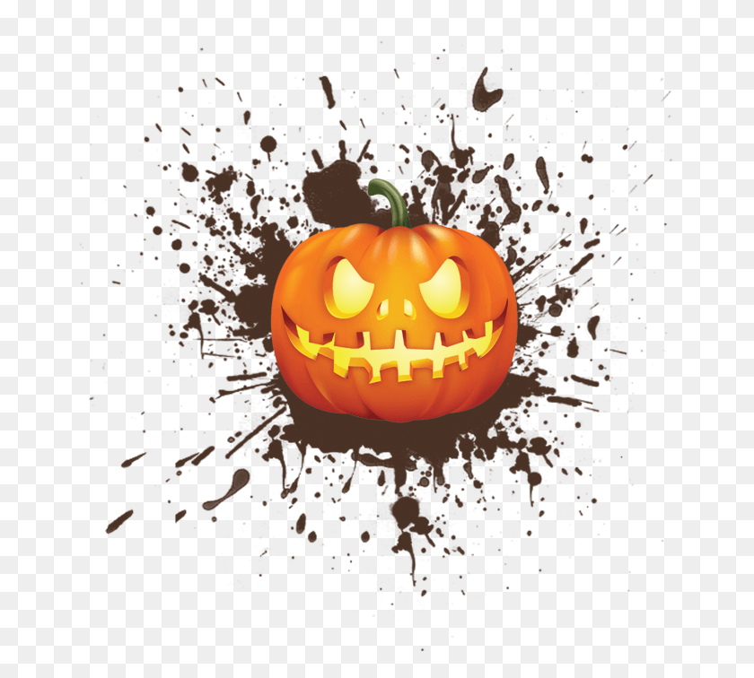 664x696 Music Note Paint Splatter, Halloween, Plant, Pumpkin HD PNG Download