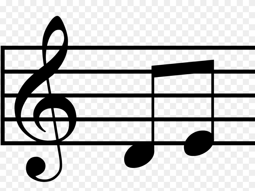 Music Notes, Gray PNG